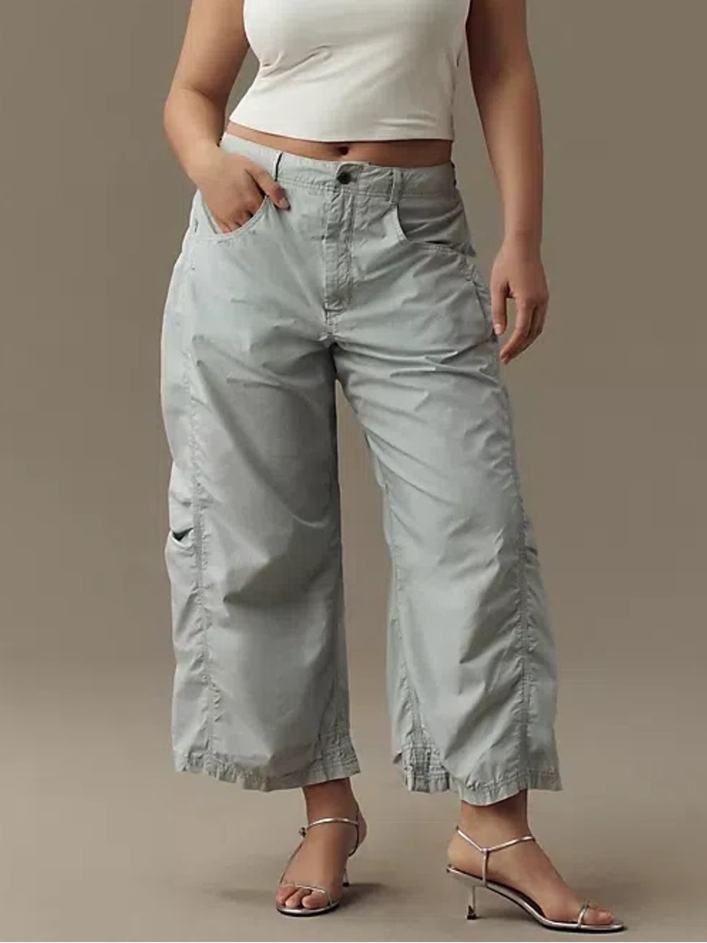 Pilcro Anthropologie Parachute Curve Barrel Pants Women 27
